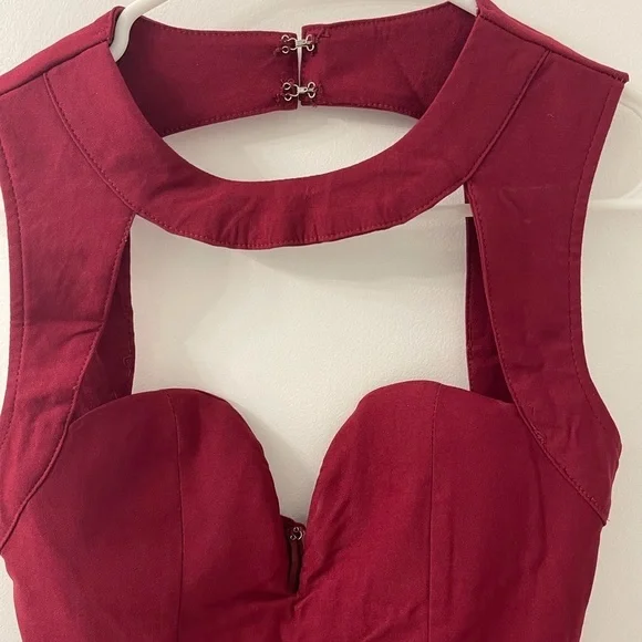 NWOT! Tobi bodycon burgundy dress - Picture 5 of 7